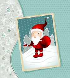 Vintage X-mas Card With Santa Claus Stock Images Vintage X-mas Card With Santa Claus Stock Images