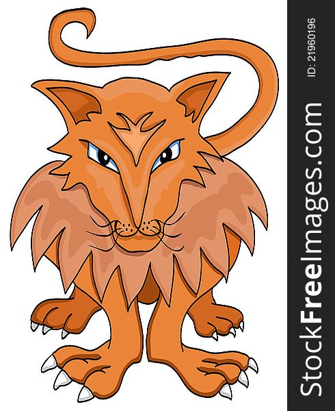 Illustration of a lion with vector art (eps.).