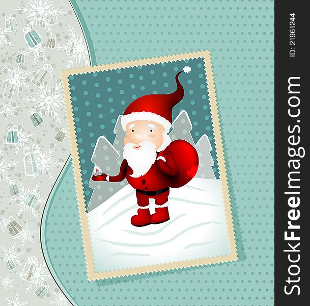 Vintage X-mas card with Santa Claus | EPS10 Compatibility Required