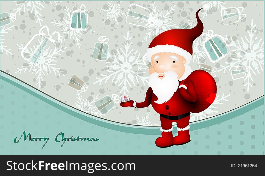 Vintage X-mas card with Santa Claus | EPS10 Compatibility Required