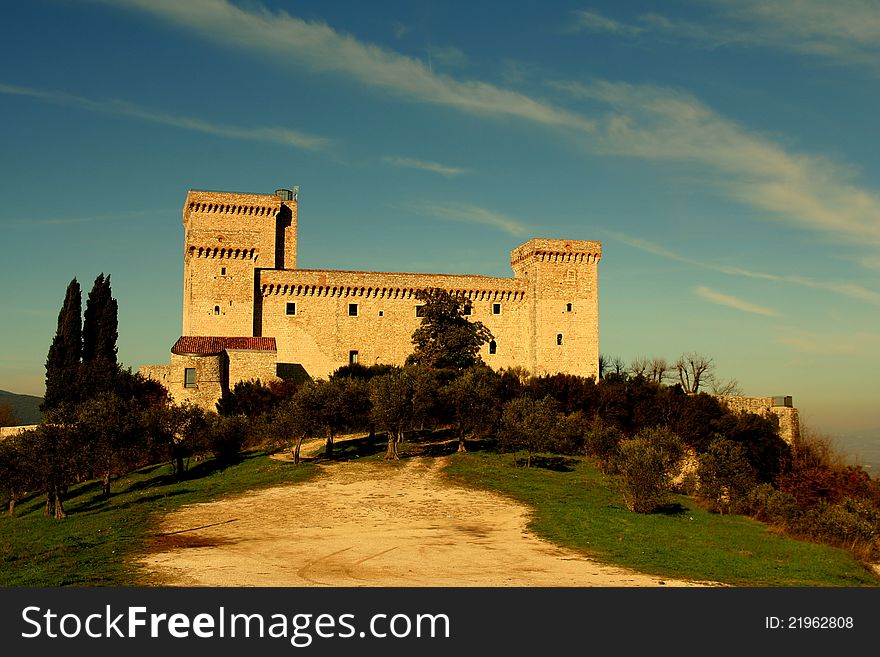 A view of the fortress of Narni. A view of the fortress of Narni