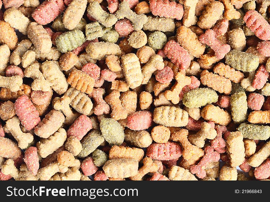 Close up of dry pet food