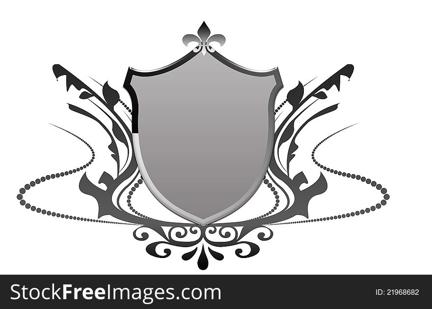Beautiful shield with floral elements