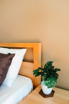 Artificial Plant Decoration In Bedroom Royalty Free Stock Photography Artificial Plant Decoration In Bedroom Royalty Free Stock Photography