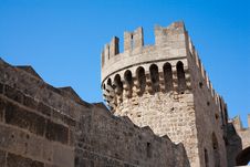 Ancient Castle Tower. Greece. Rhodes. Royalty Free Stock Photography Ancient Castle Tower. Greece. Rhodes. Royalty Free Stock Photography