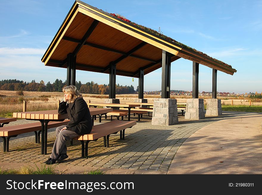Recreational, picnic rest area in a park. Recreational, picnic rest area in a park.