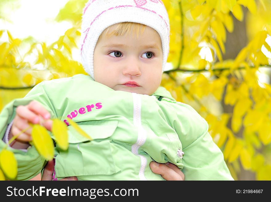 Small Beautiful Girl In Green Suit