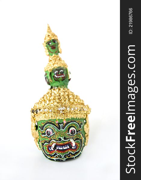 Thai classical dance green giant head. Thai classical dance green giant head