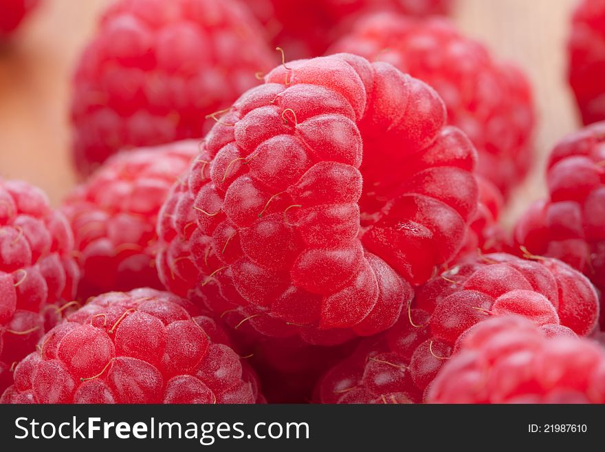 Closeup Of Fresh Raspberries