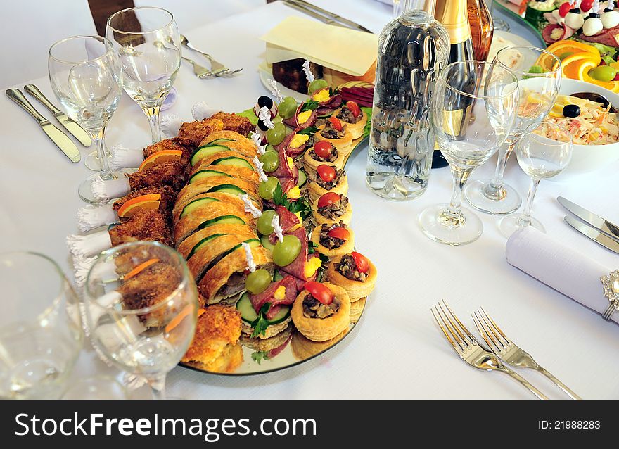 Catering buffet style - different light snack and sandwiches