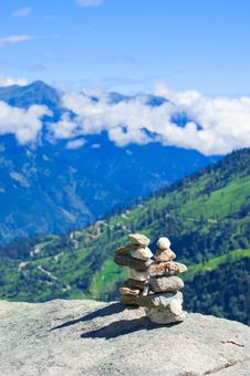Two Stones Pyramid At Mountains Royalty Free Stock Photo Two Stones Pyramid At Mountains Royalty Free Stock Photo
