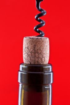 Bottle With A Cork And Corkscrew 3 Royalty Free Stock Photography Bottle With A Cork And Corkscrew 3 Royalty Free Stock Photography