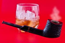 Pipe And Whiskey With Ice Stock Image Pipe And Whiskey With Ice Stock Image