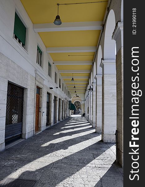 Columns and terrace in the center of Rome in Italy. Columns and terrace in the center of Rome in Italy