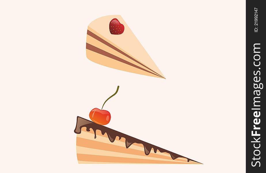 Two cute pies, vector  illustration