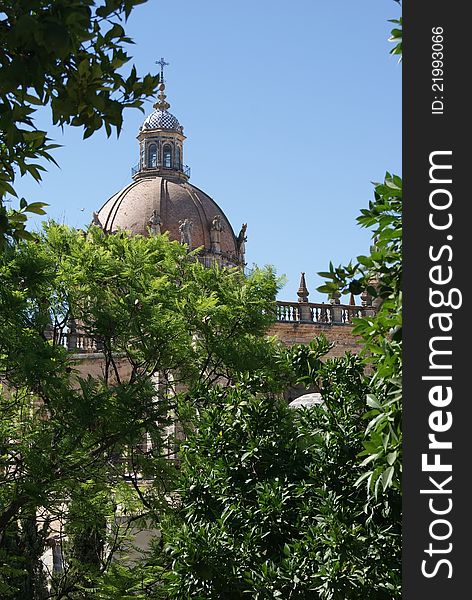 Dome of the Cathedral of Jerez de la Frontera in Spain