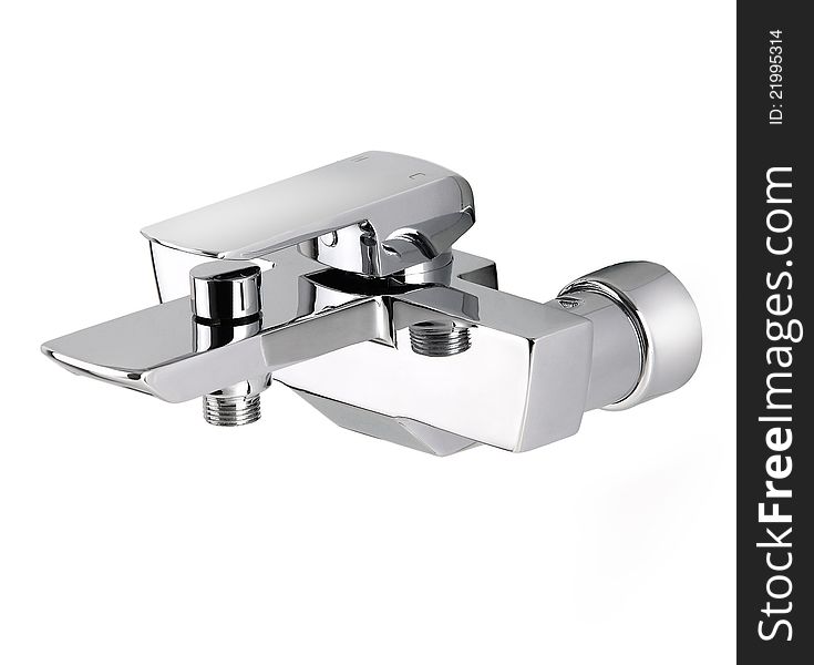 Chrome wall type faucet
