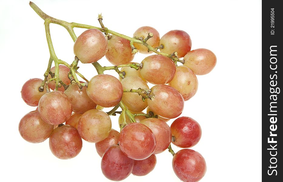 Close up of plump globe grapes on a white background. Close up of plump globe grapes on a white background