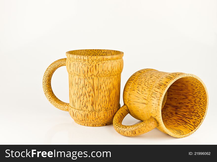 Bamboo Cups On White Background