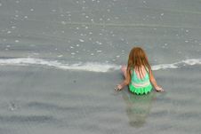 Little Girl Playing On The Beach Royalty Free Stock Photo Little Girl Playing On The Beach Royalty Free Stock Photo