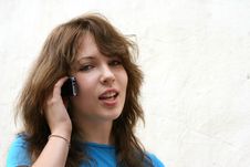 Teenage Girl On The Phone Stock Photos