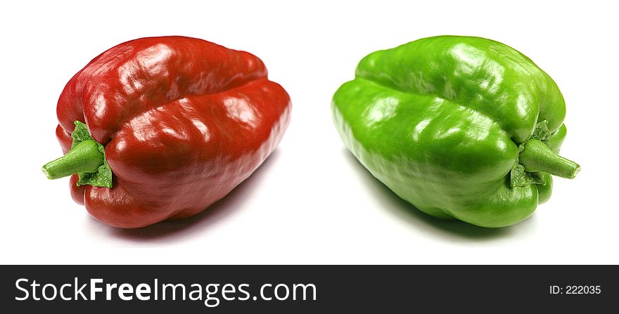 Green and red pepper. Green and red pepper