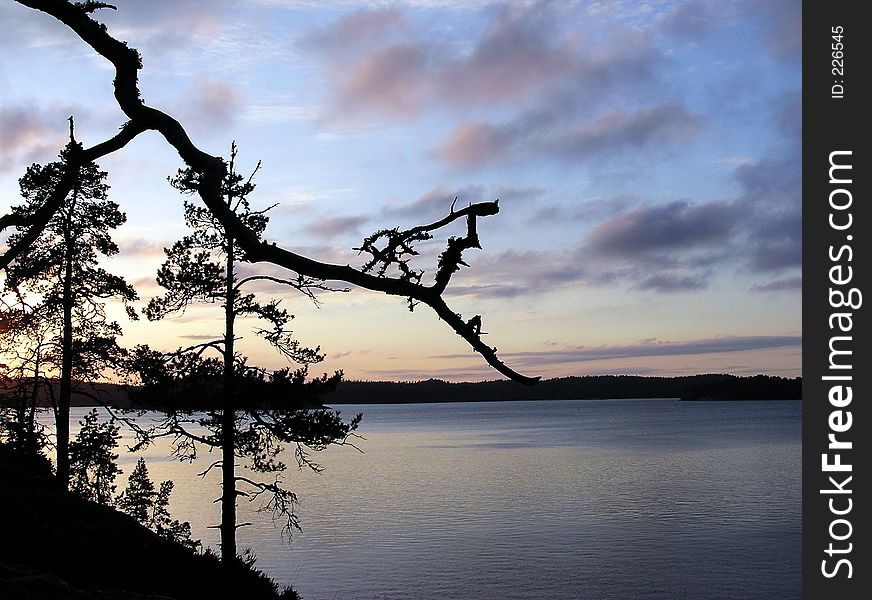 Sunset on a finnish lake