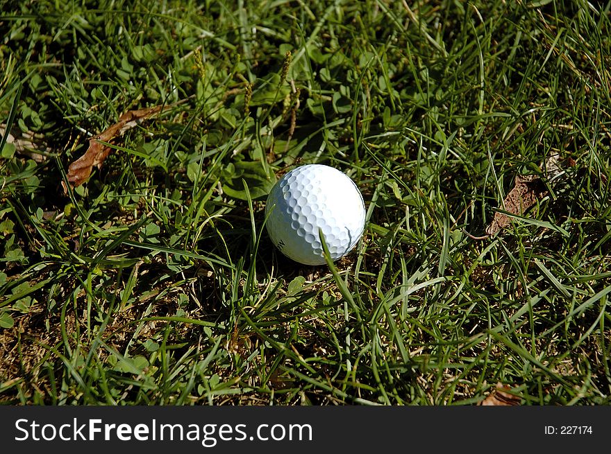 A golf ball in the tall grass, or Rough. A golf ball in the tall grass, or Rough.