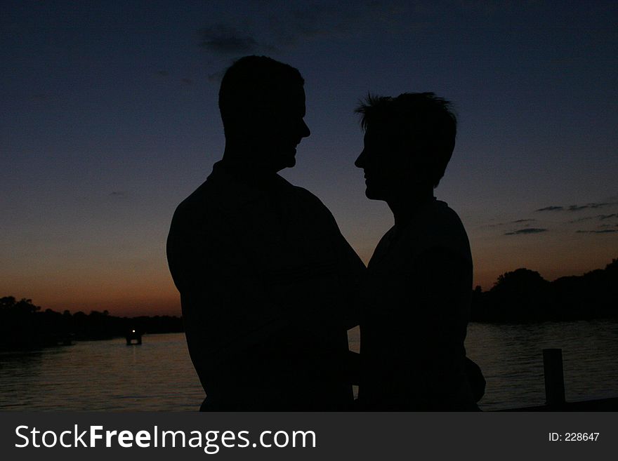 Sillhouette of a couple. Sillhouette of a couple