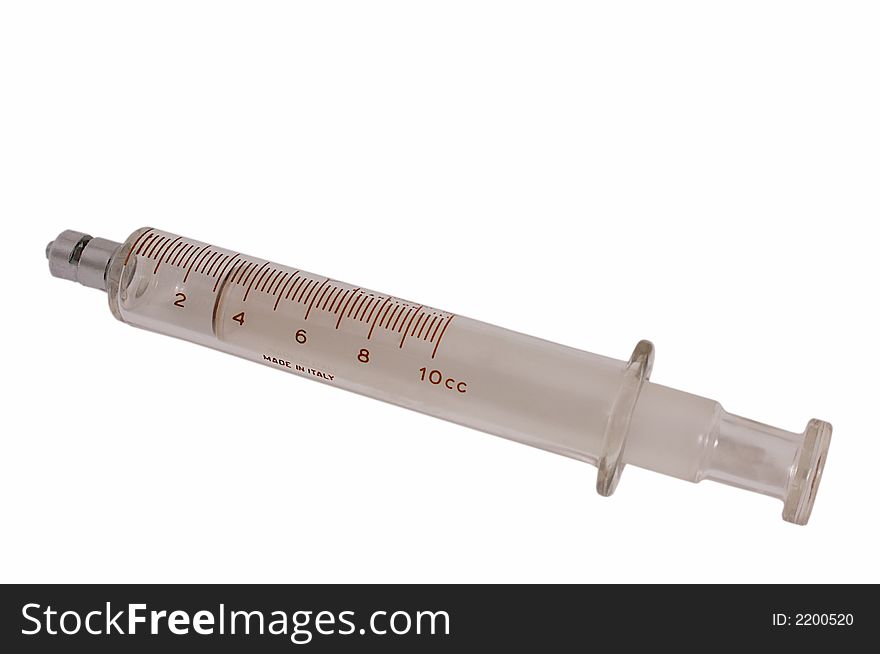 Vintage glass syringe vaccinations medical
