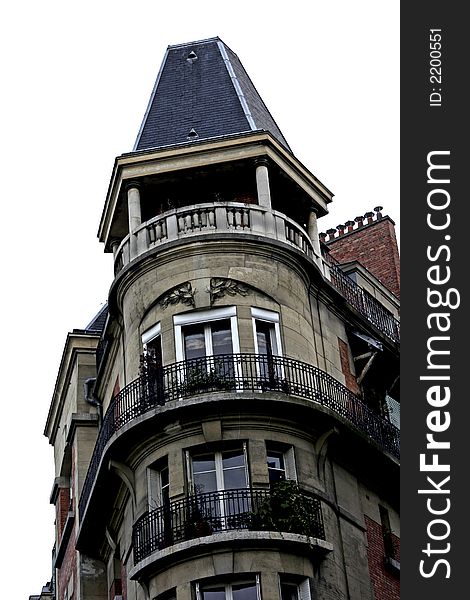 Paris France and upscale historic residential architecture. Paris France and upscale historic residential architecture