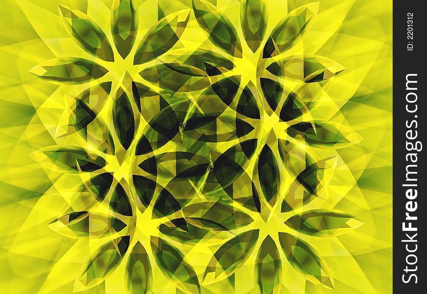 Dark flowers on the yellow green background. Illustration made on computer. Dark flowers on the yellow green background. Illustration made on computer.