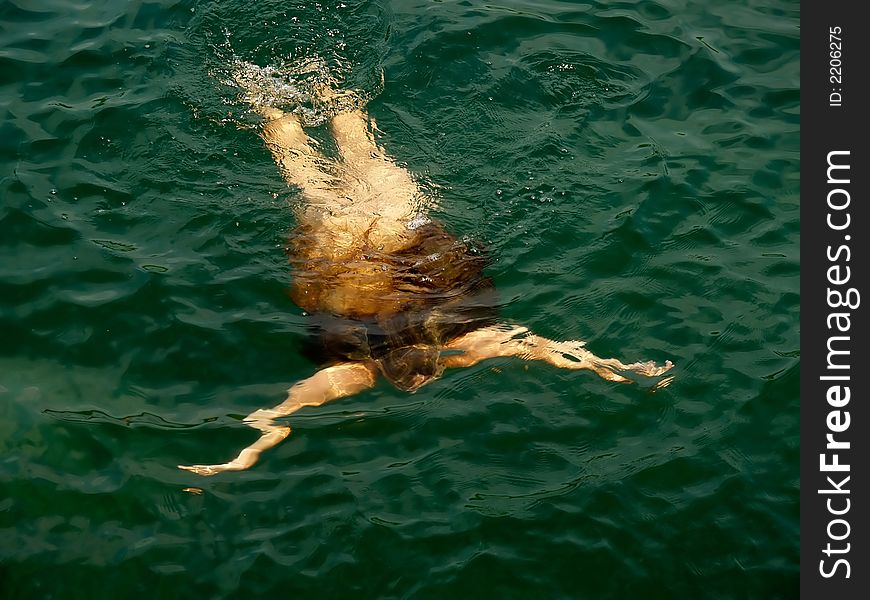 Underwater Woman Silhouette