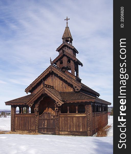 A small church in the mountains. Golsfjellet, Norway. A small church in the mountains. Golsfjellet, Norway