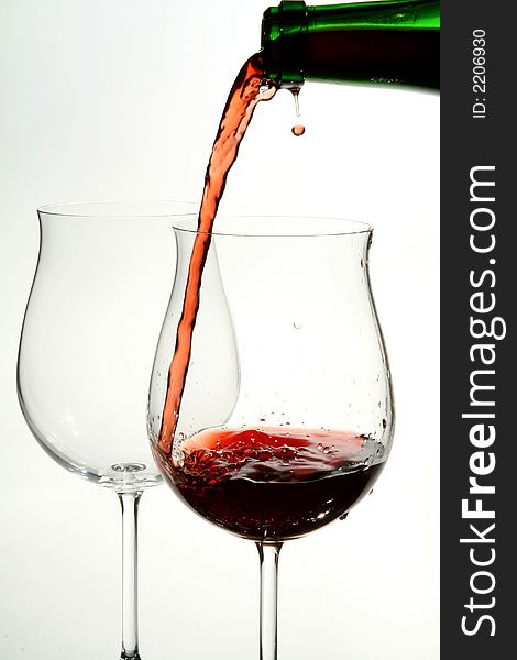Red wine glass alcohol background beverage