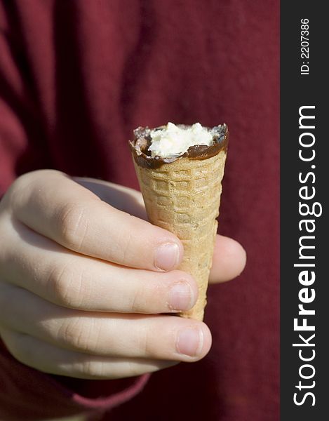 Young kid eating ice cream