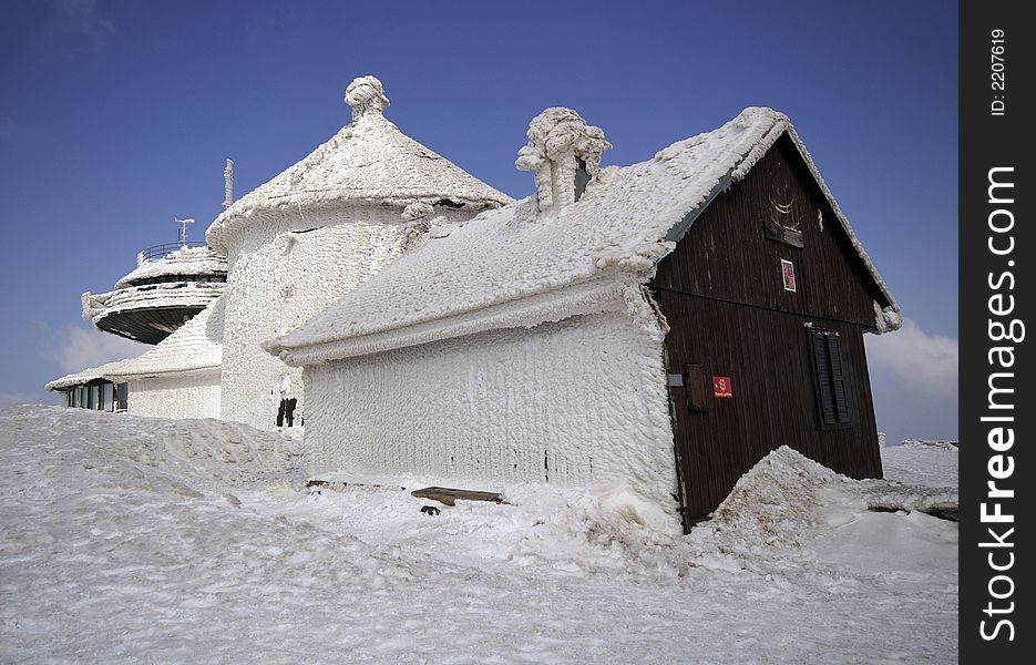 Way to Snezka mountain under snow