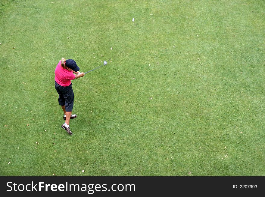 Lady Golf Swing In Evian