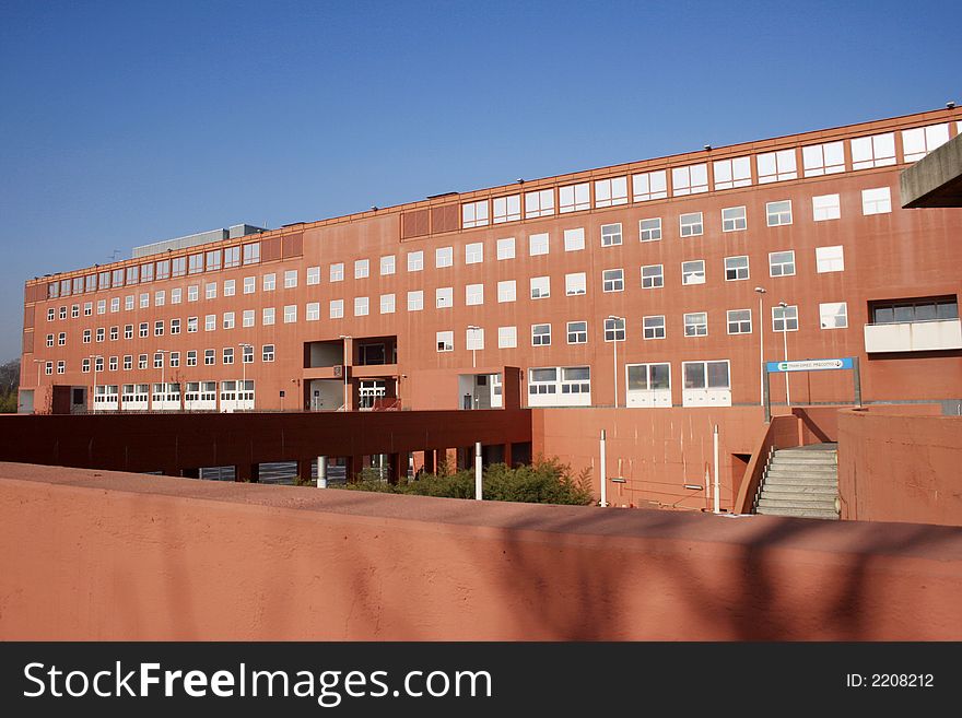 Red Modern University Building