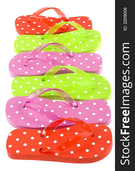 Colorful summer beachwear (flip flops). Colorful summer beachwear (flip flops)