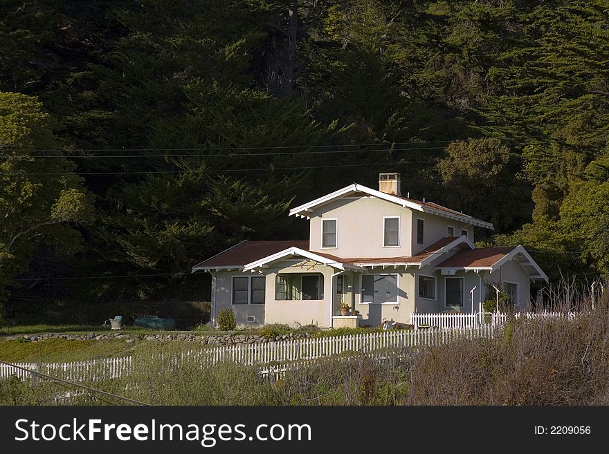 Shot of a house facing the beach. Shot of a house facing the beach.