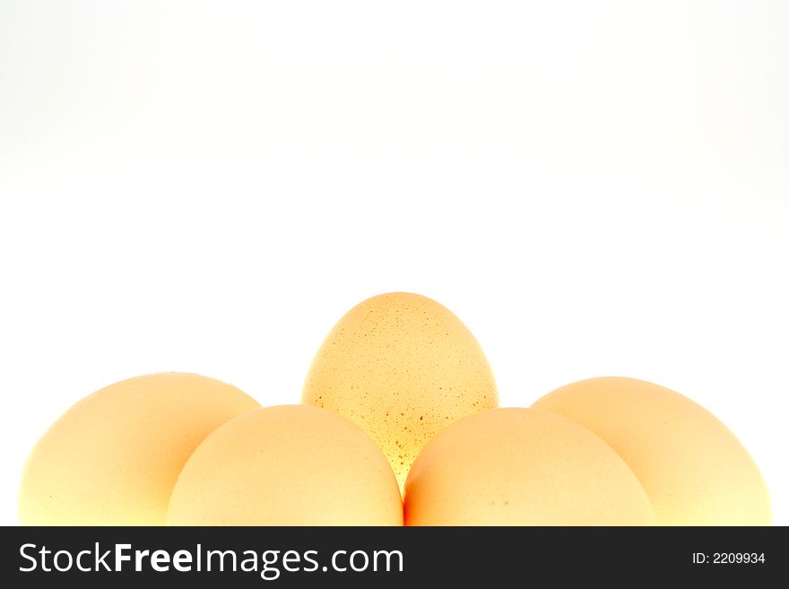 Shining egg on white background