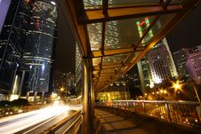 Downtown Hong Kong At Night Royalty Free Stock Photo