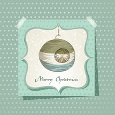 Christmas Card / With Christmas Ball Stock Photo Christmas Card / With Christmas Ball Stock Photo