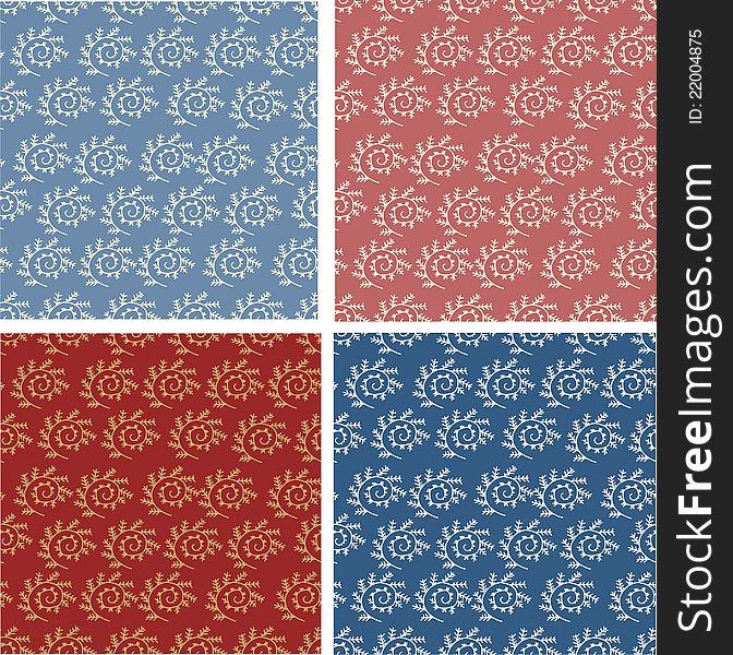 Set Of Abstract Seamless Patterns