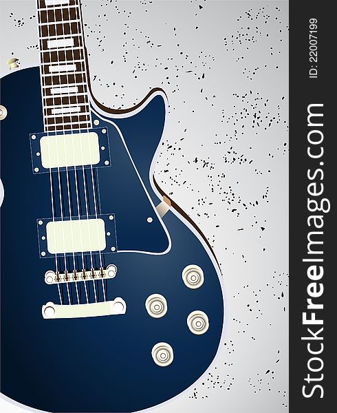 Electric vector guitar on white background. Electric vector guitar on white background