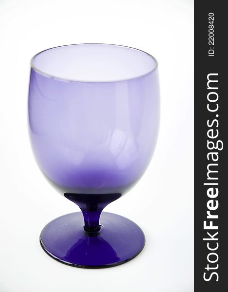 Purple glass on white background