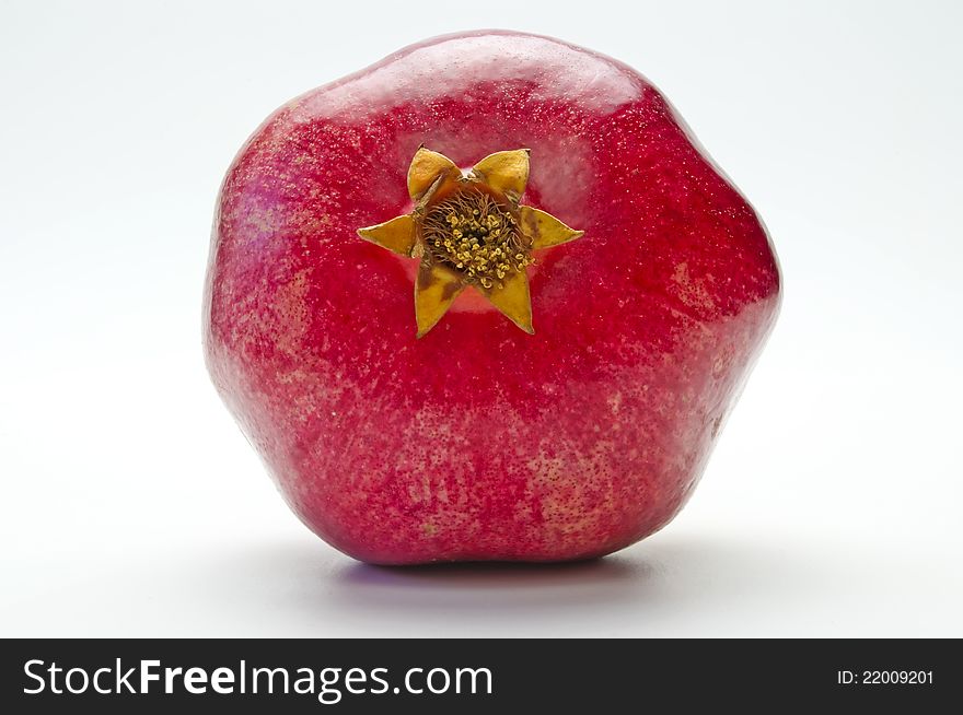 Closeup of a red pomegranate