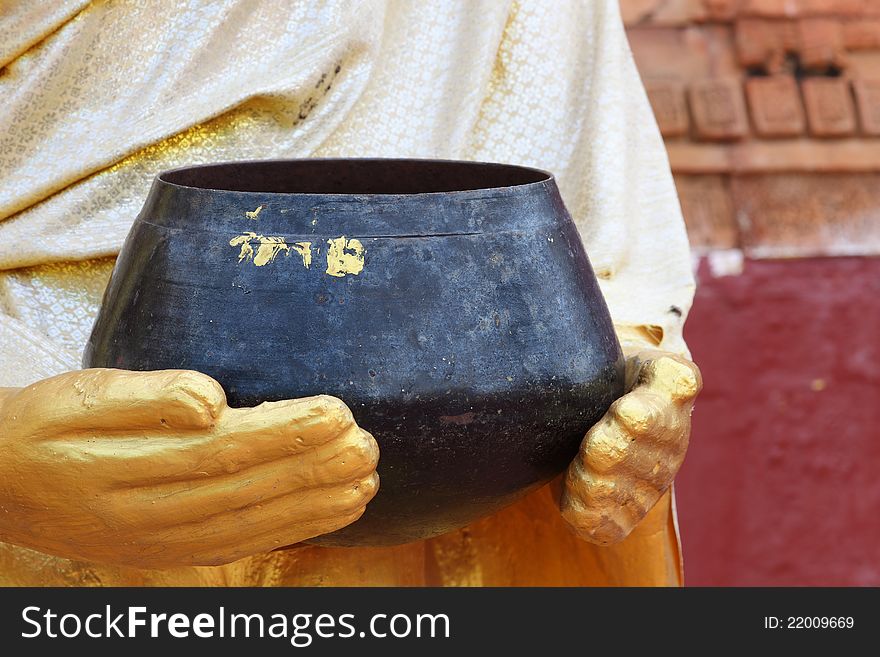 Bowl carried by a Buddhist priest. Bowl carried by a Buddhist priest