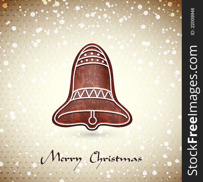 Christmas greeting card whith cute Christmas bell | EPS10 Compatibility Required